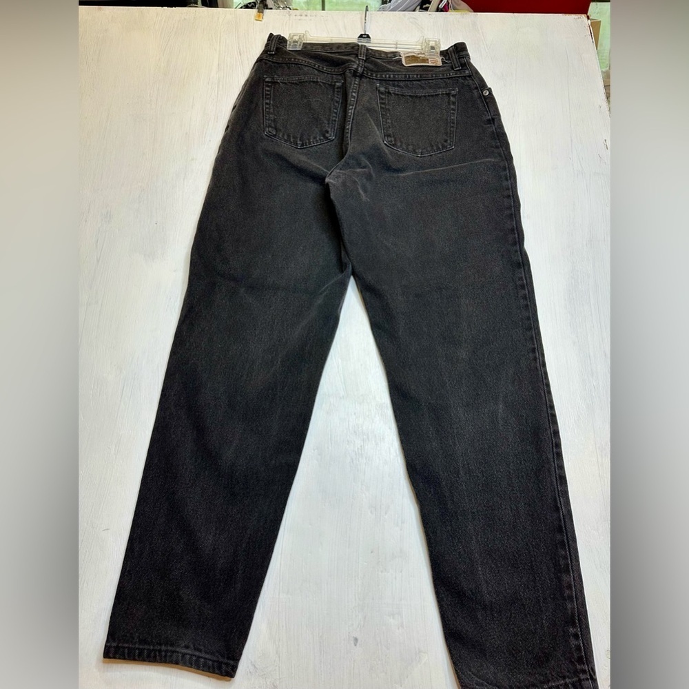 Vintage Wrangler Blues 100%Cotton Black Jeans 16 x 32 USA High Rise Straight Leg - Picture 3 of 10